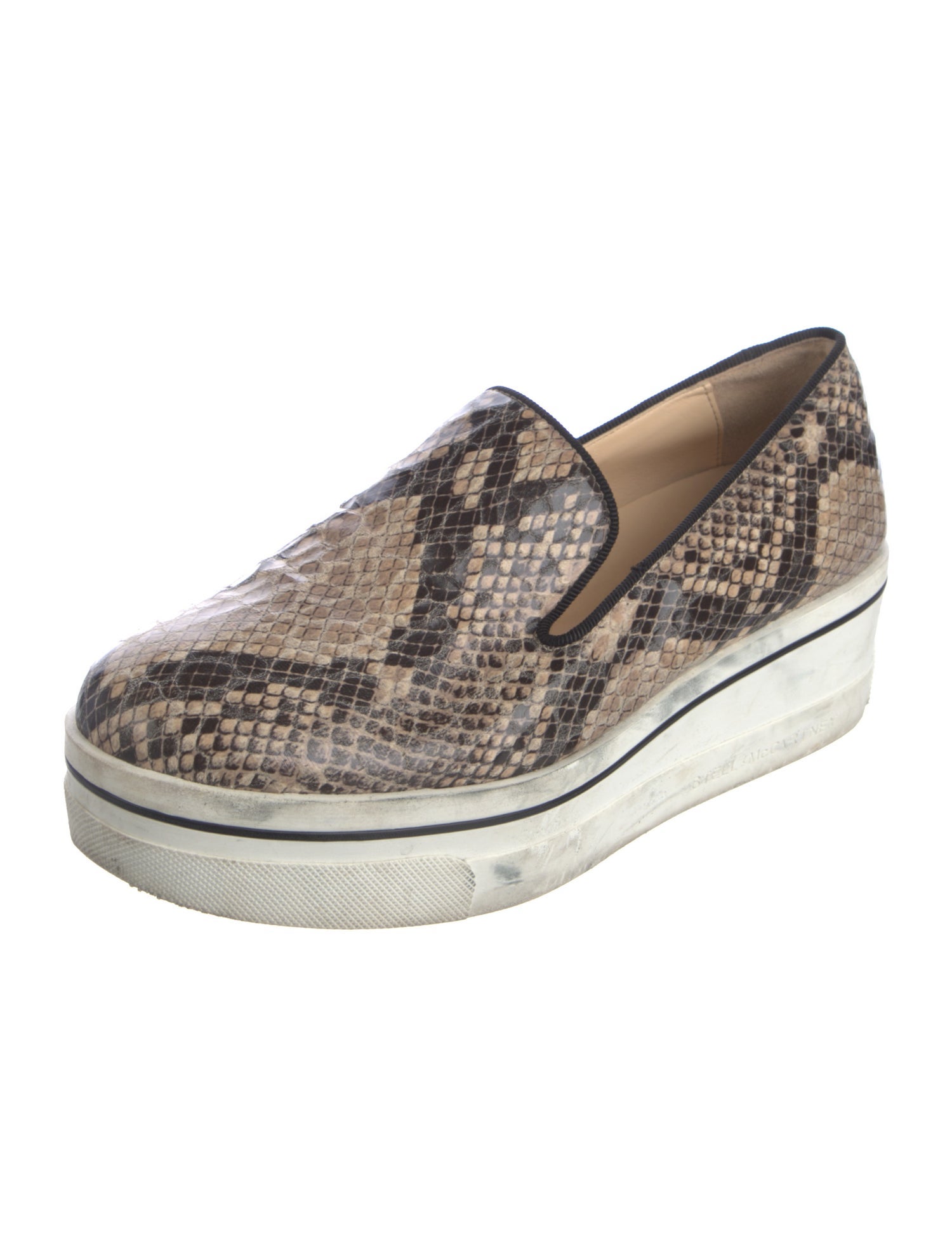 Stella McCartney Vegetarian Leather Animal Print Wedge Sneakers