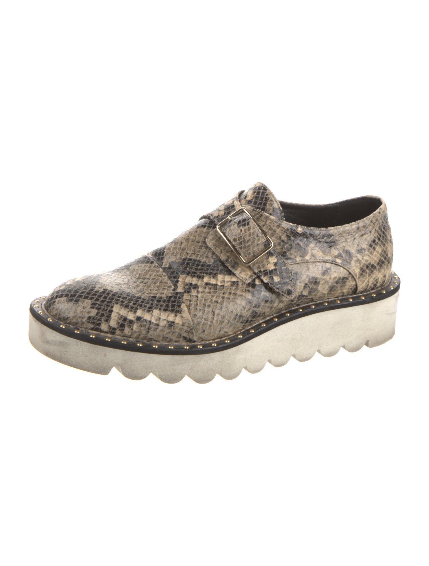Stella McCartney Leather Animal Print Oxfords