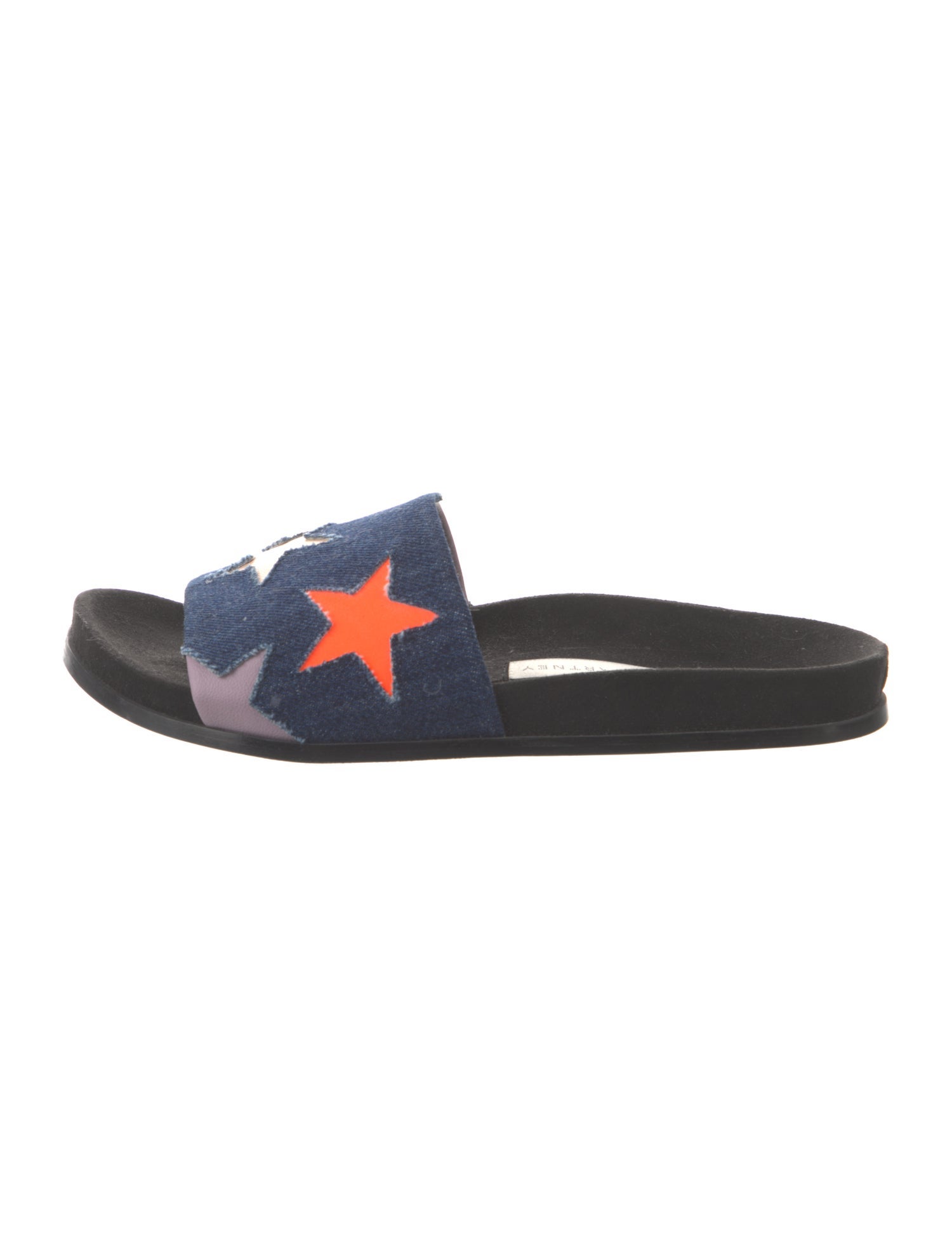 Stella McCartney Denim Patterned Slides