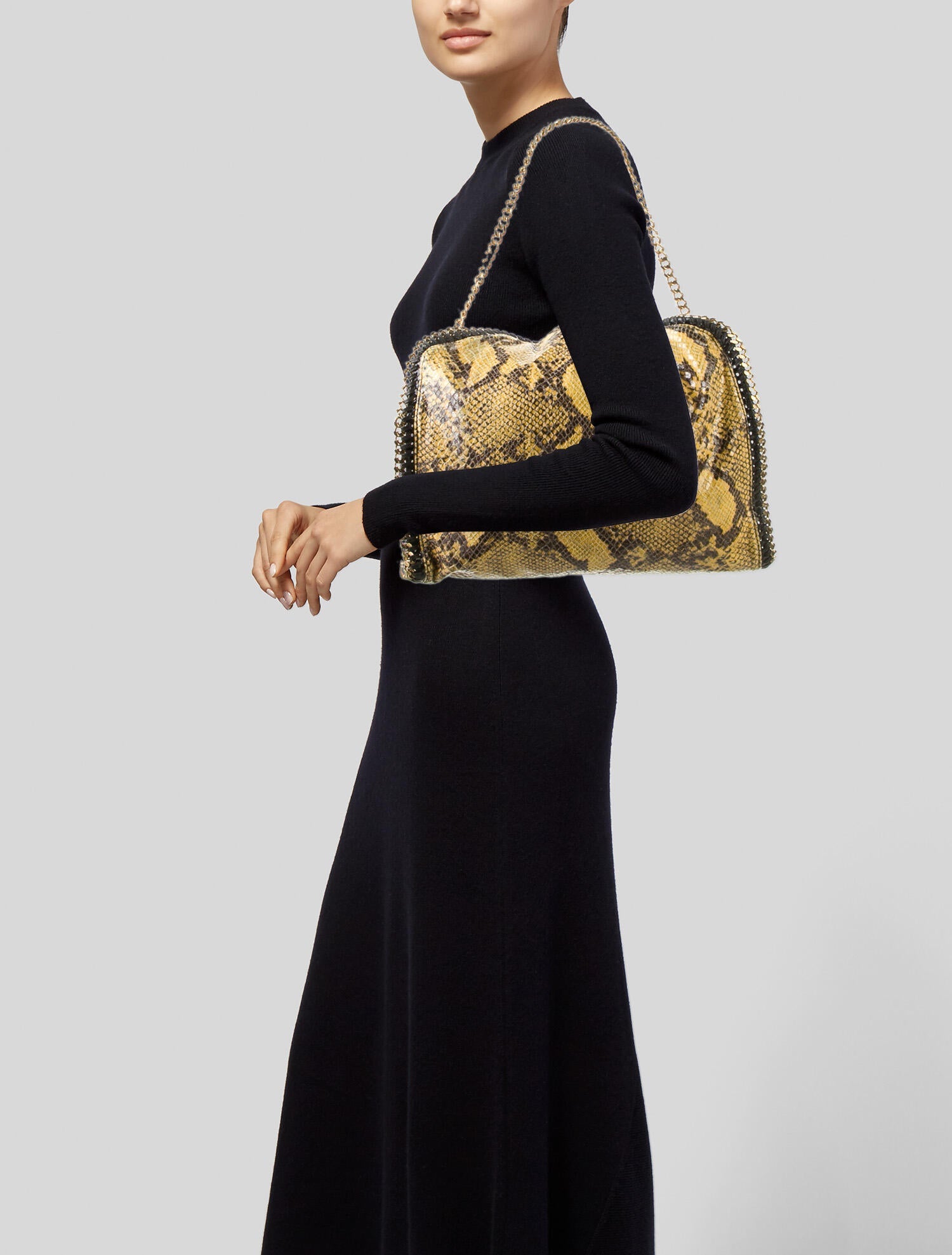 Stella McCartney Python Embossed Vegetarian Leather Falabella Tote