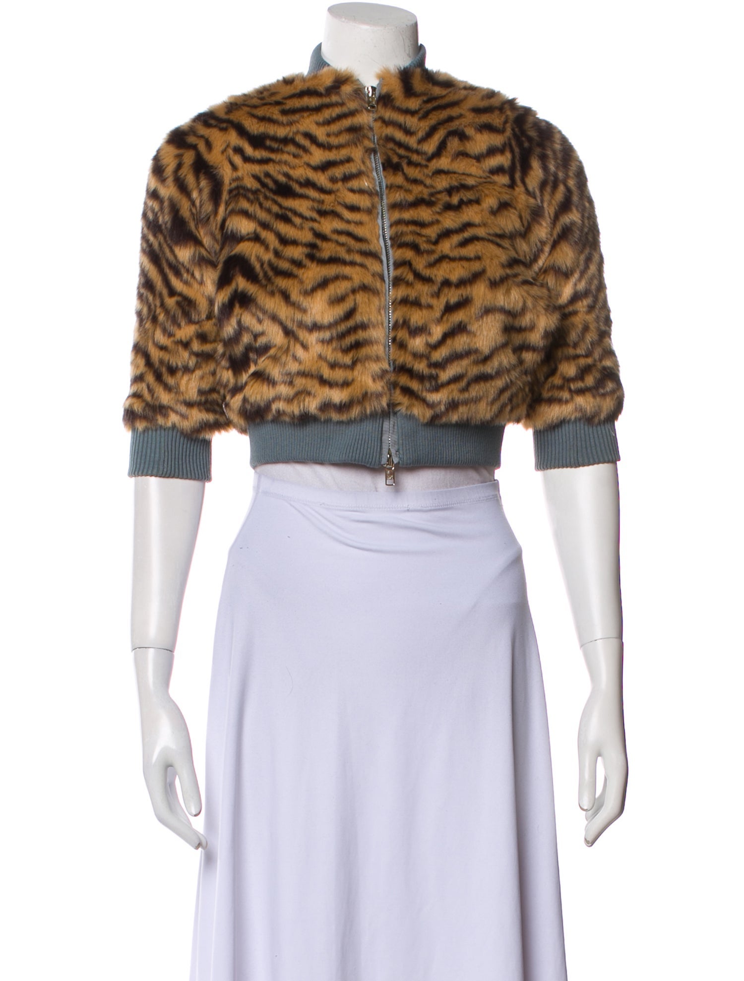 Stella McCartney Kids Girls' Animal Print Faux Fur Jacket