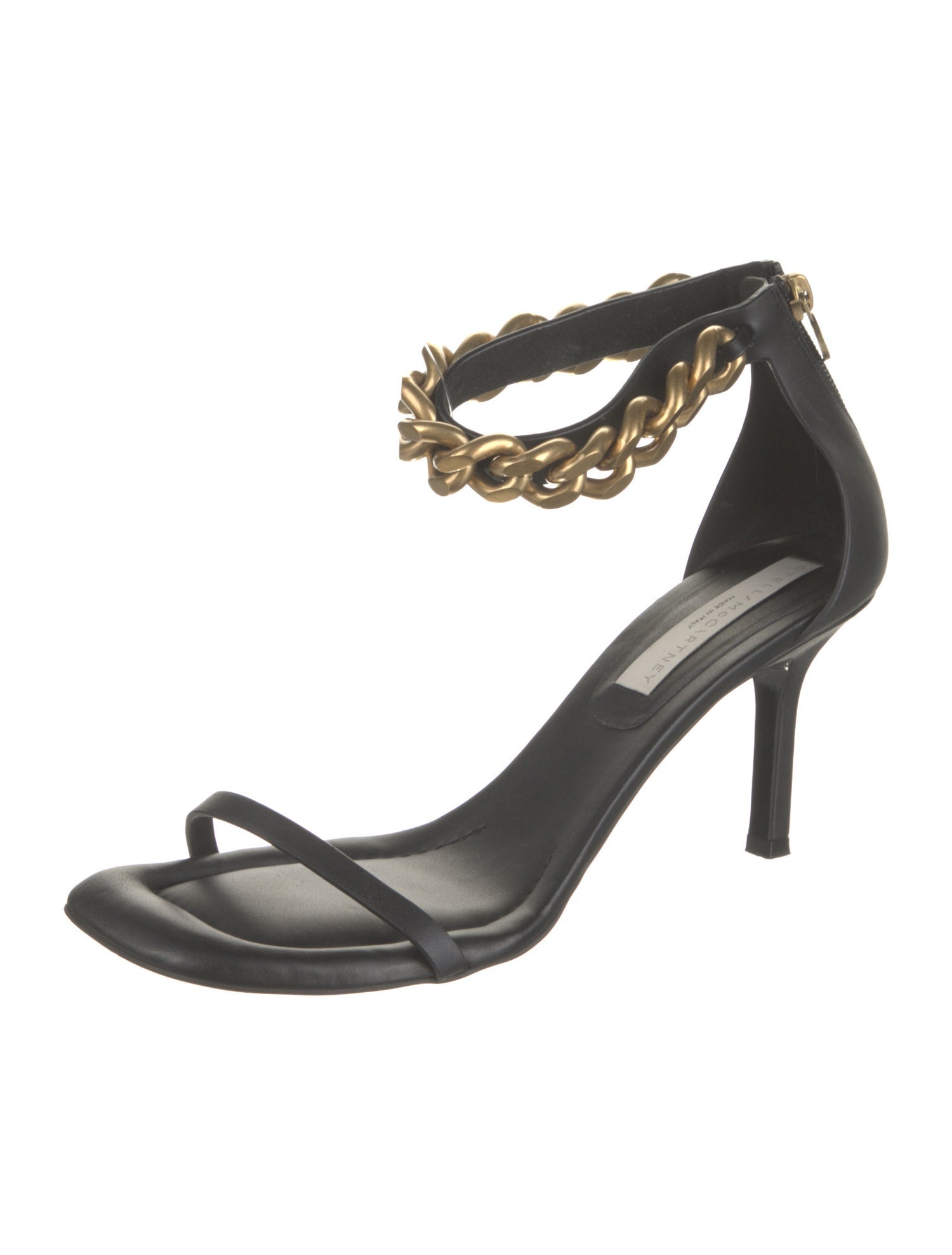 Stella McCartney Leather Chain-Link Accents Sandals