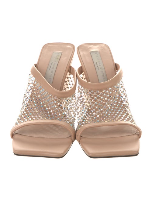 Stella McCartney Vegan Leather Crystal Embellishments Slides