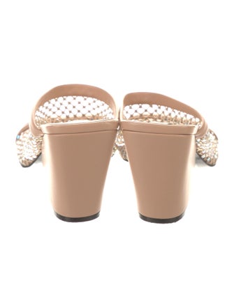 Stella McCartney Vegan Leather Crystal Embellishments Slides