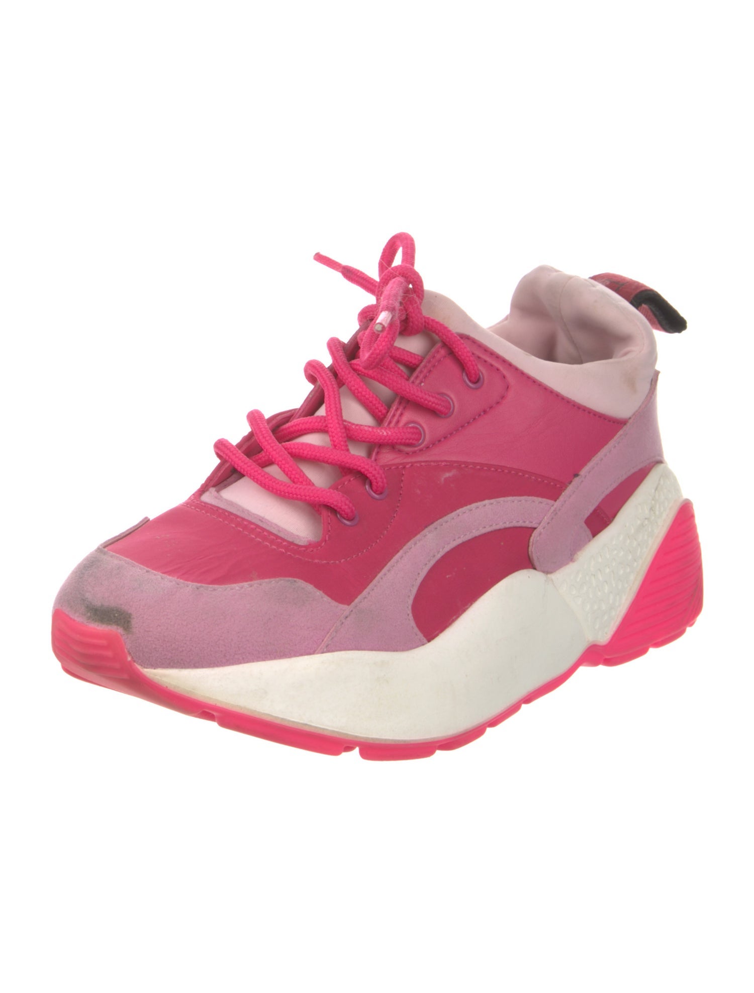 Stella McCartney Vegan Leather Colorblock Pattern Chunky Sneakers