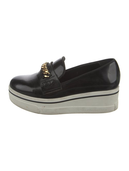 Stella McCartney Patent Leather Chain-Link Accents Wedge Sneakers