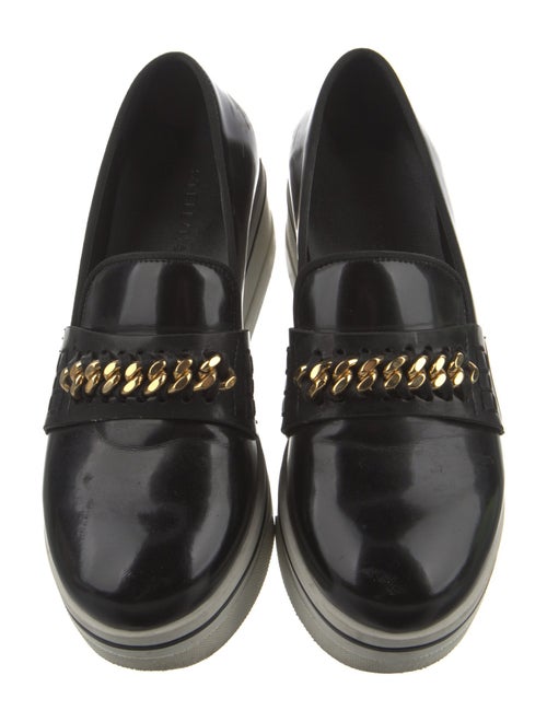 Stella McCartney Patent Leather Chain-Link Accents Wedge Sneakers