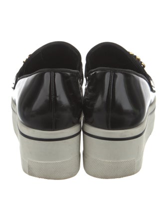 Stella McCartney Patent Leather Chain-Link Accents Wedge Sneakers