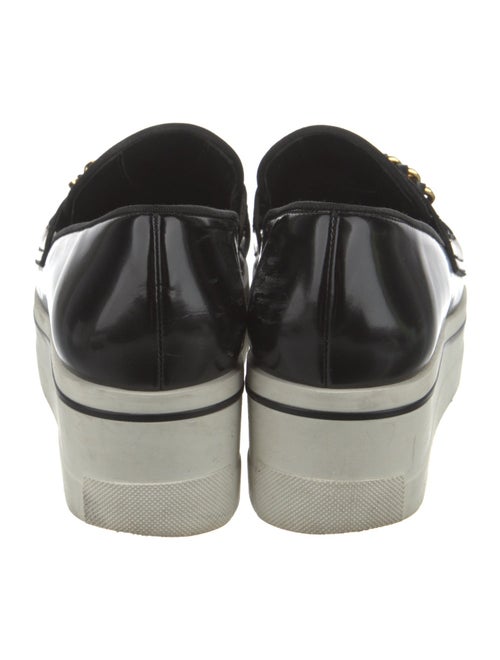 Stella McCartney Patent Leather Chain-Link Accents Wedge Sneakers