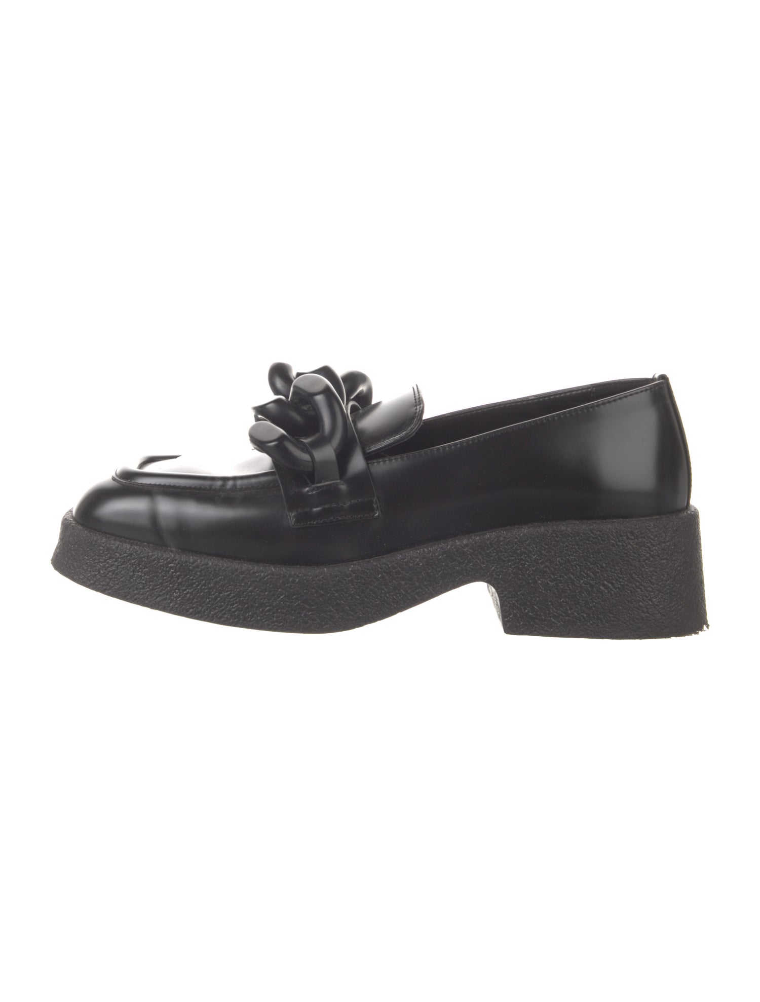 Stella McCartney Leather Chain-Link Accents Loafers