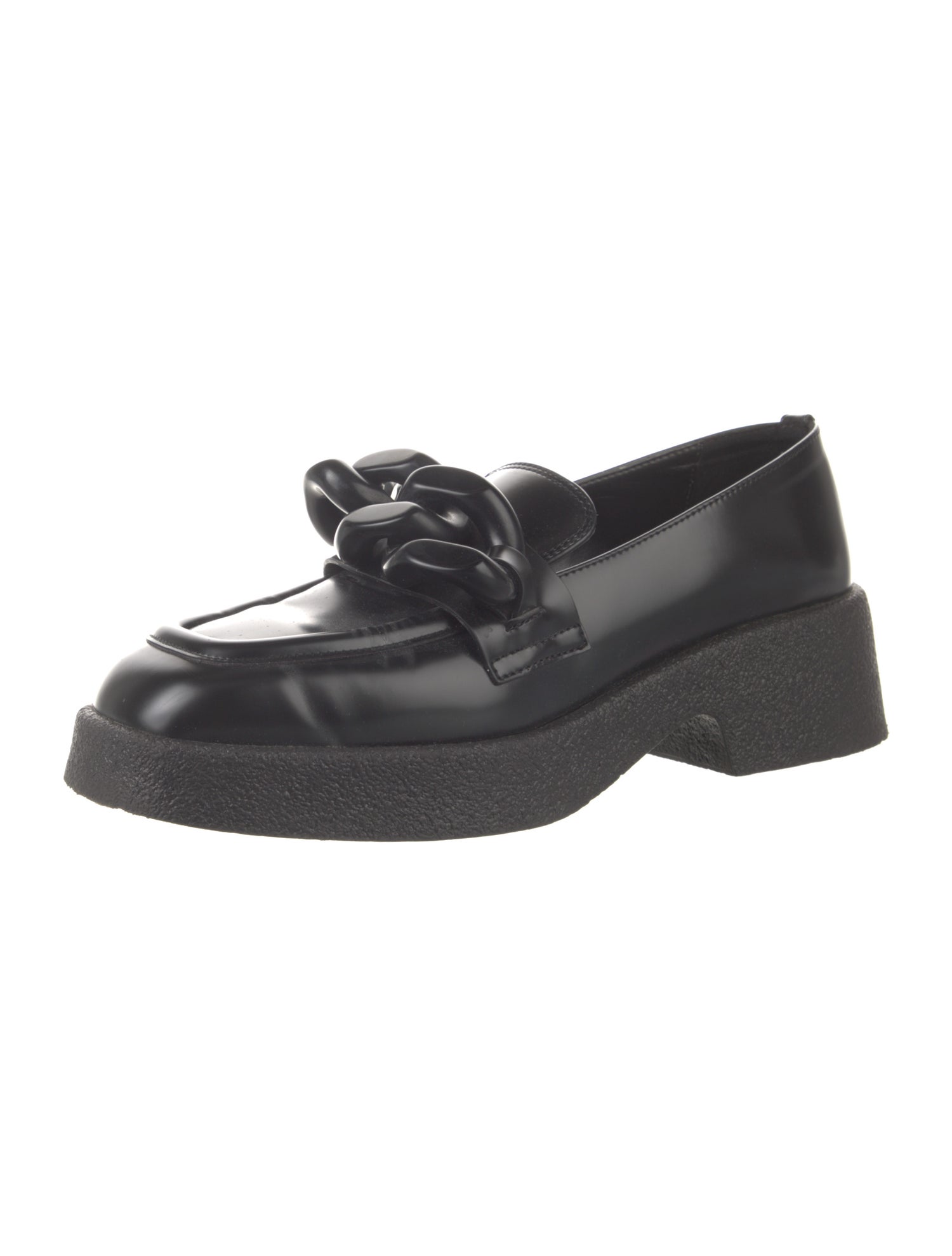Stella McCartney Leather Chain-Link Accents Loafers