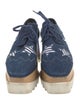 Stella McCartney Denim Distressed Accents Wedge Sneakers