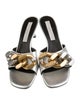 Stella McCartney Leather Chain-Link Accents Slides