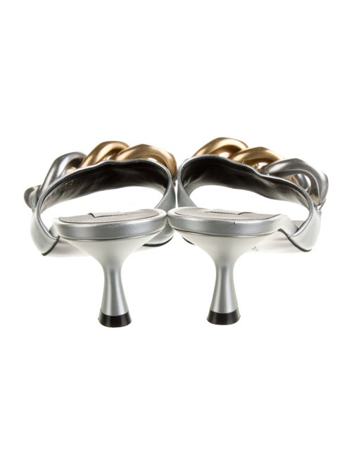 Stella McCartney Leather Chain-Link Accents Slides
