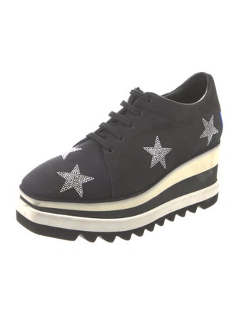 Stella McCartney Vegetarian Suede Printed Wedge Sneakers