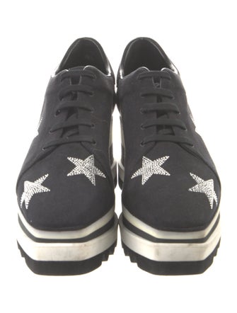 Stella McCartney Vegetarian Suede Printed Wedge Sneakers