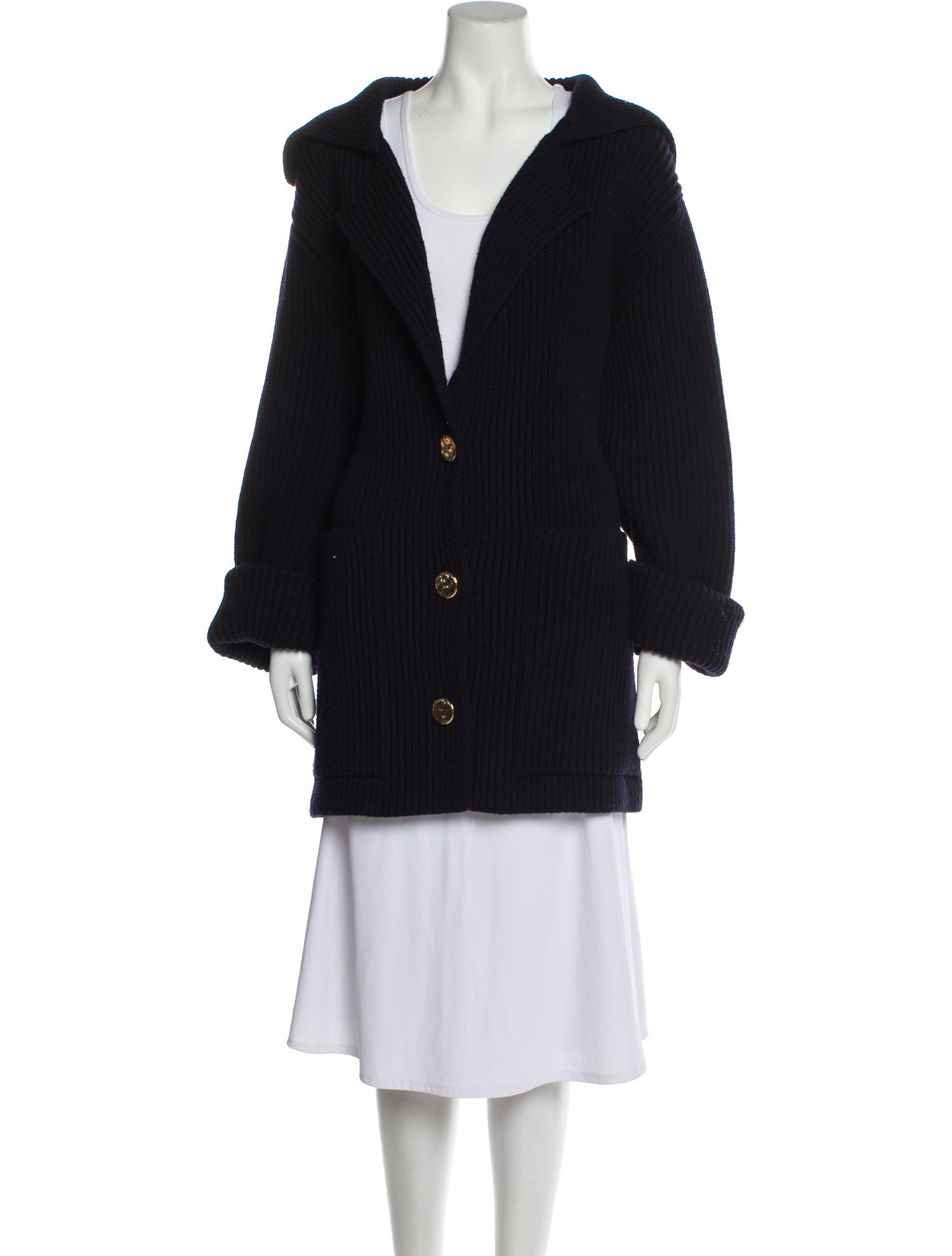 Stella McCartney Virgin Wool V-Neck Sweater - Blue Knitwear