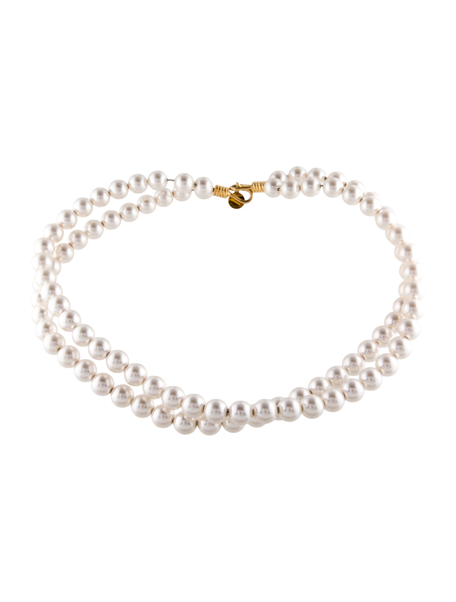 Stella McCartney Faux Pearl Sculptural Double Strand Necklace
