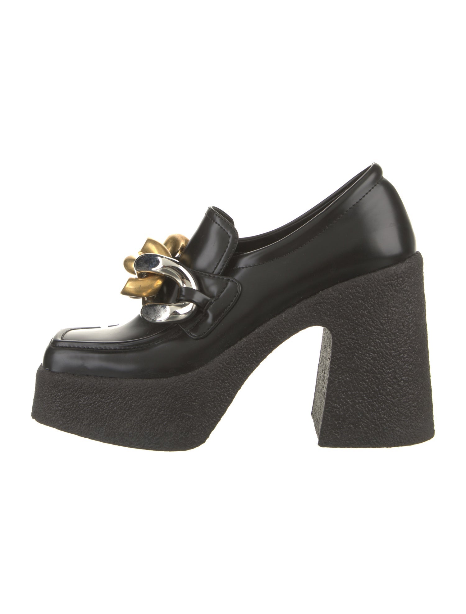 Stella McCartney Leather Chain-Link Accents Pumps