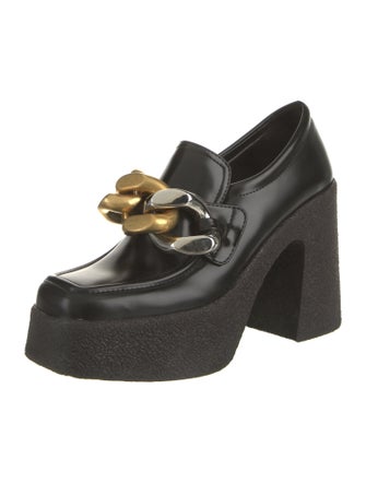 Stella McCartney Leather Chain-Link Accents Pumps