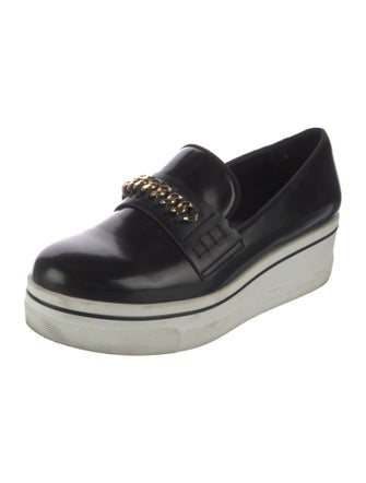 Stella McCartney Leather Chain-Link Accents Loafers
