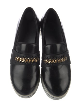 Stella McCartney Leather Chain-Link Accents Loafers