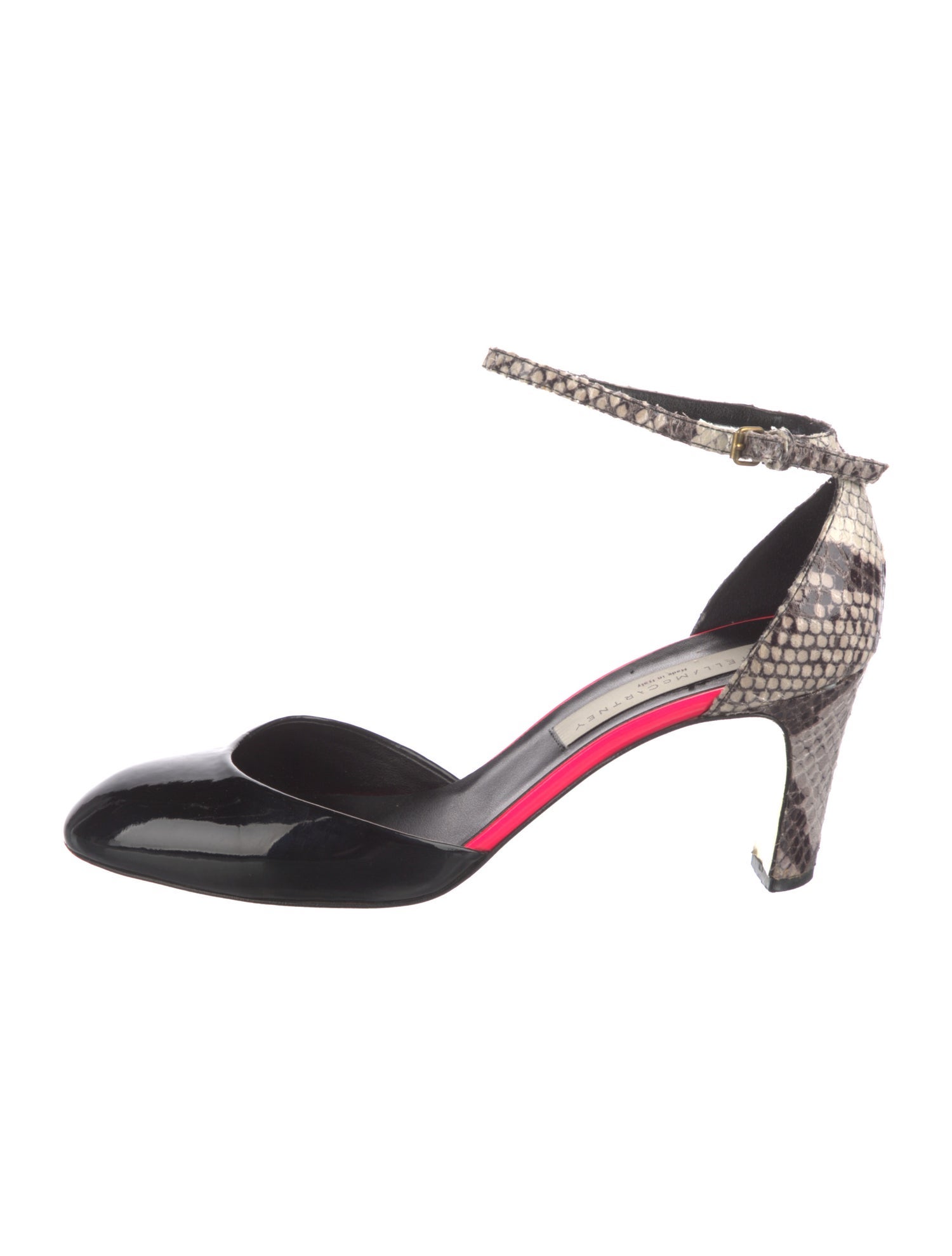 Stella McCartney Patent Leather Animal Print D'Orsay Pumps