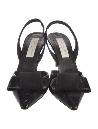Stella McCartney Suede Bow Accents Slingback Pumps