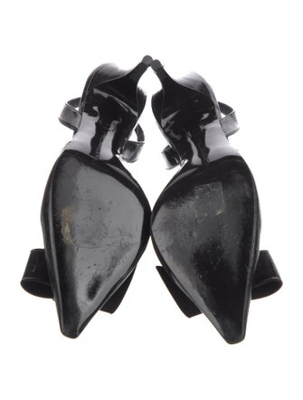 Stella McCartney Suede Bow Accents Slingback Pumps