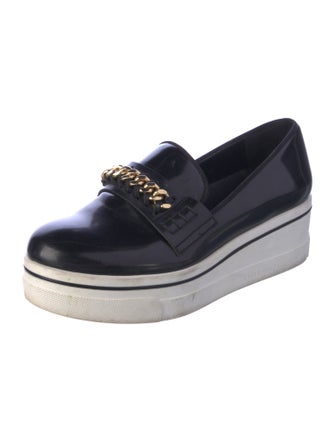Stella McCartney Leather Chain-Link Accents Loafers