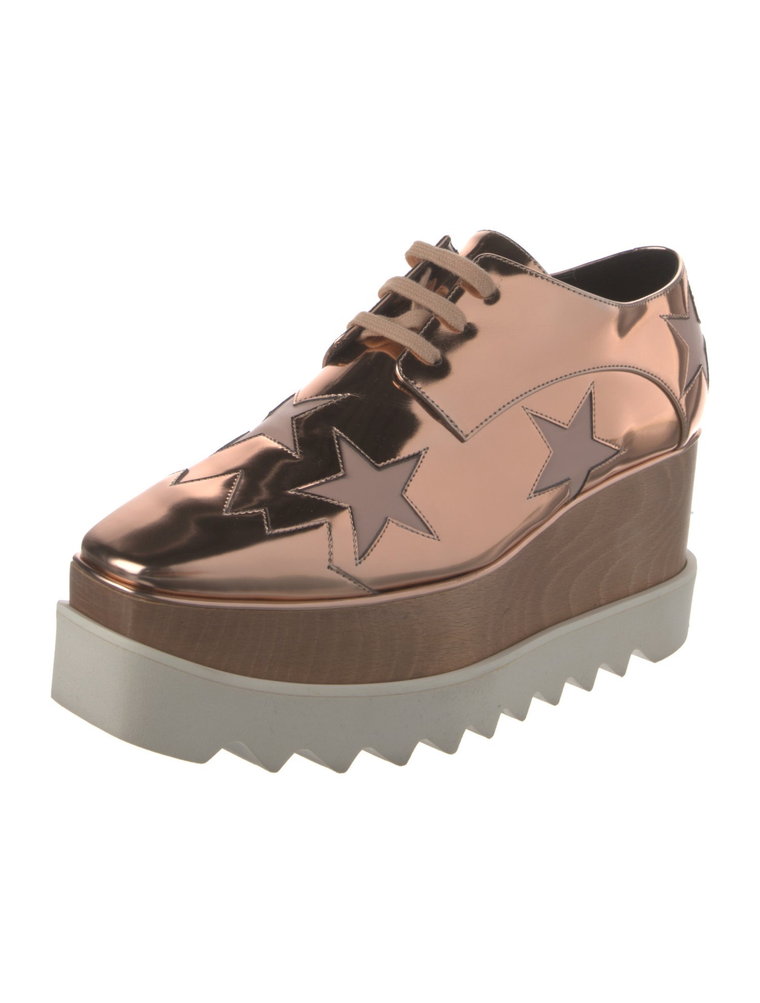 Stella McCartney Patent Leather Wedge Sneakers