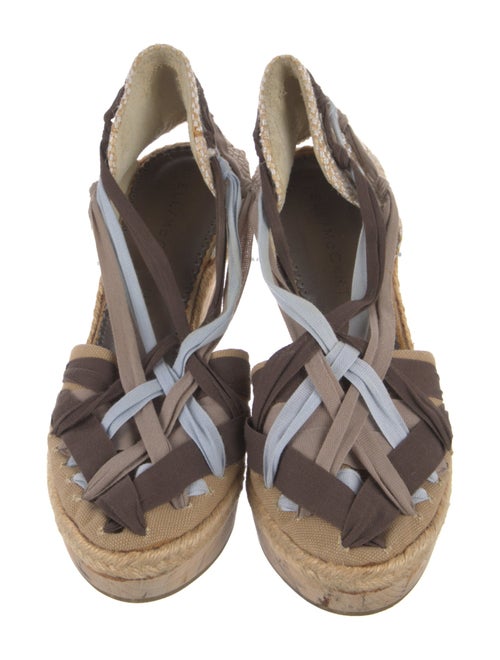 Stella McCartney Canvas Colorblock Pattern Slingback Pumps