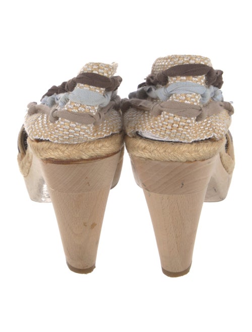 Stella McCartney Canvas Colorblock Pattern Slingback Pumps