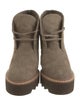 Stella McCartney Vegan Suede Whipstitch Trim Lace-Up Boots