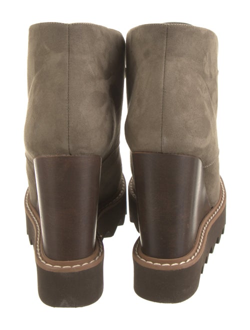 Stella McCartney Vegan Suede Whipstitch Trim Lace-Up Boots