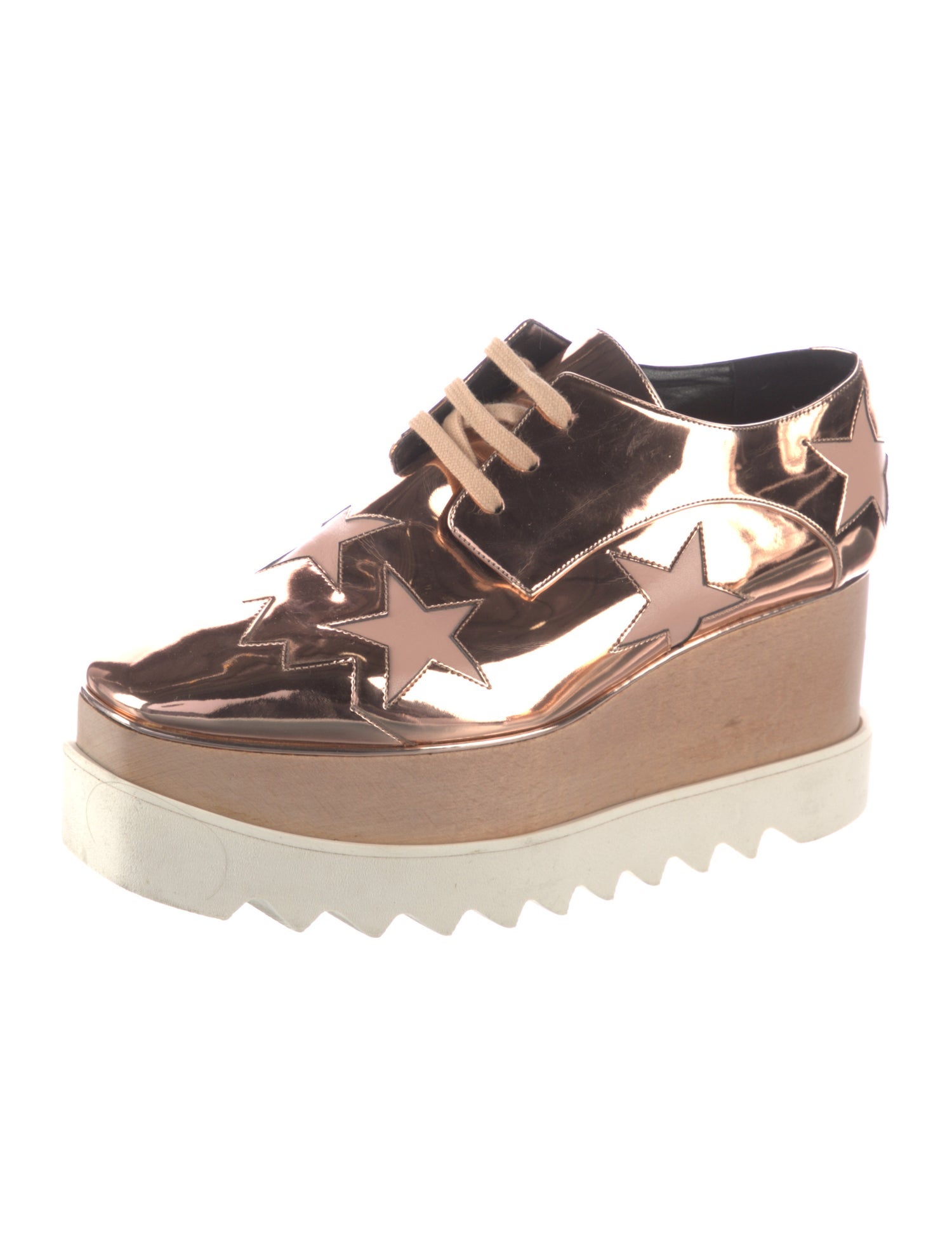Stella McCartney Patent Leather Wedge Sneakers