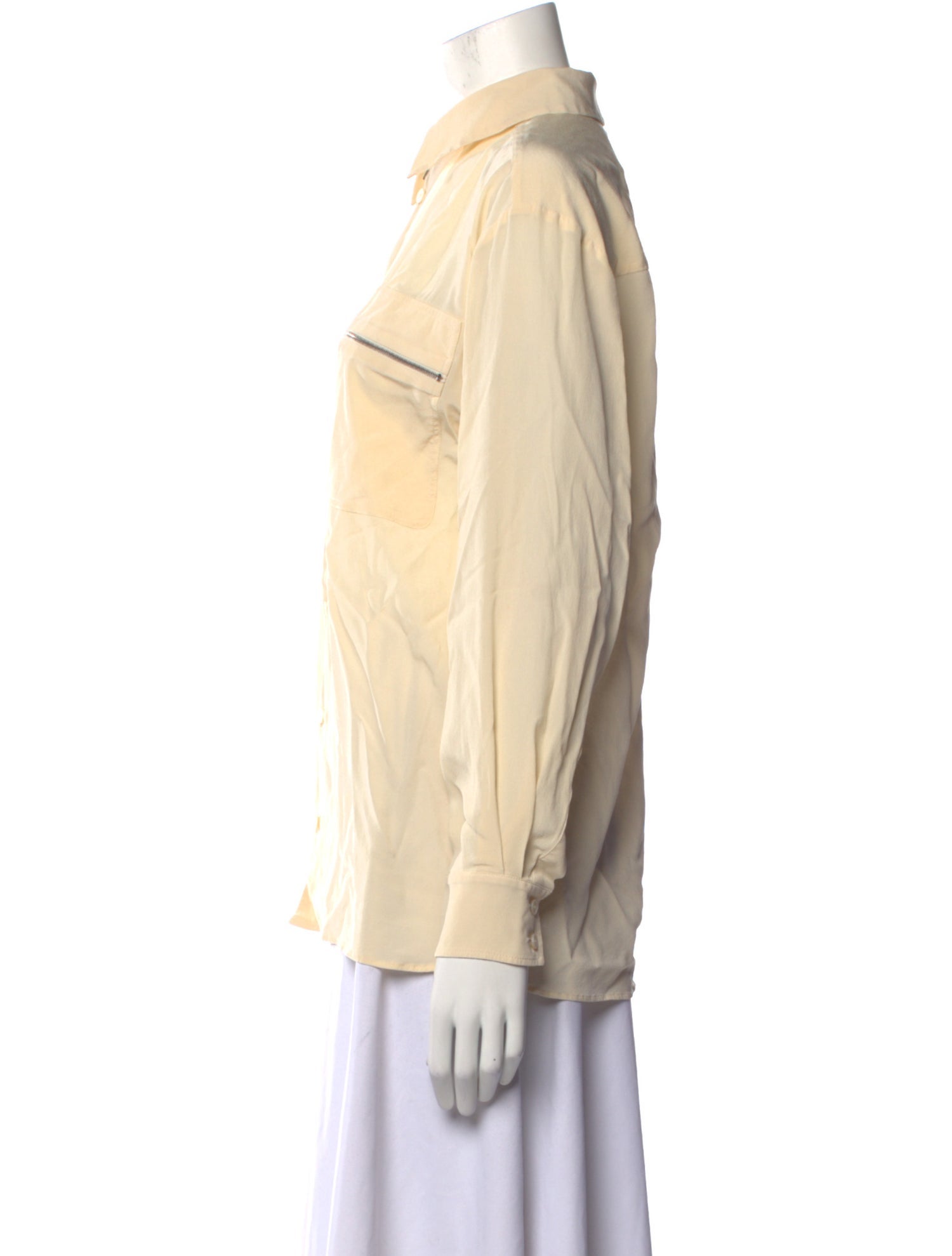 Stella McCartney Silk Long Sleeve Button-Up Top