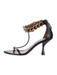 Stella McCartney Leather Chain-Link Accents T-Strap Sandals