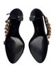 Stella McCartney Leather Chain-Link Accents T-Strap Sandals