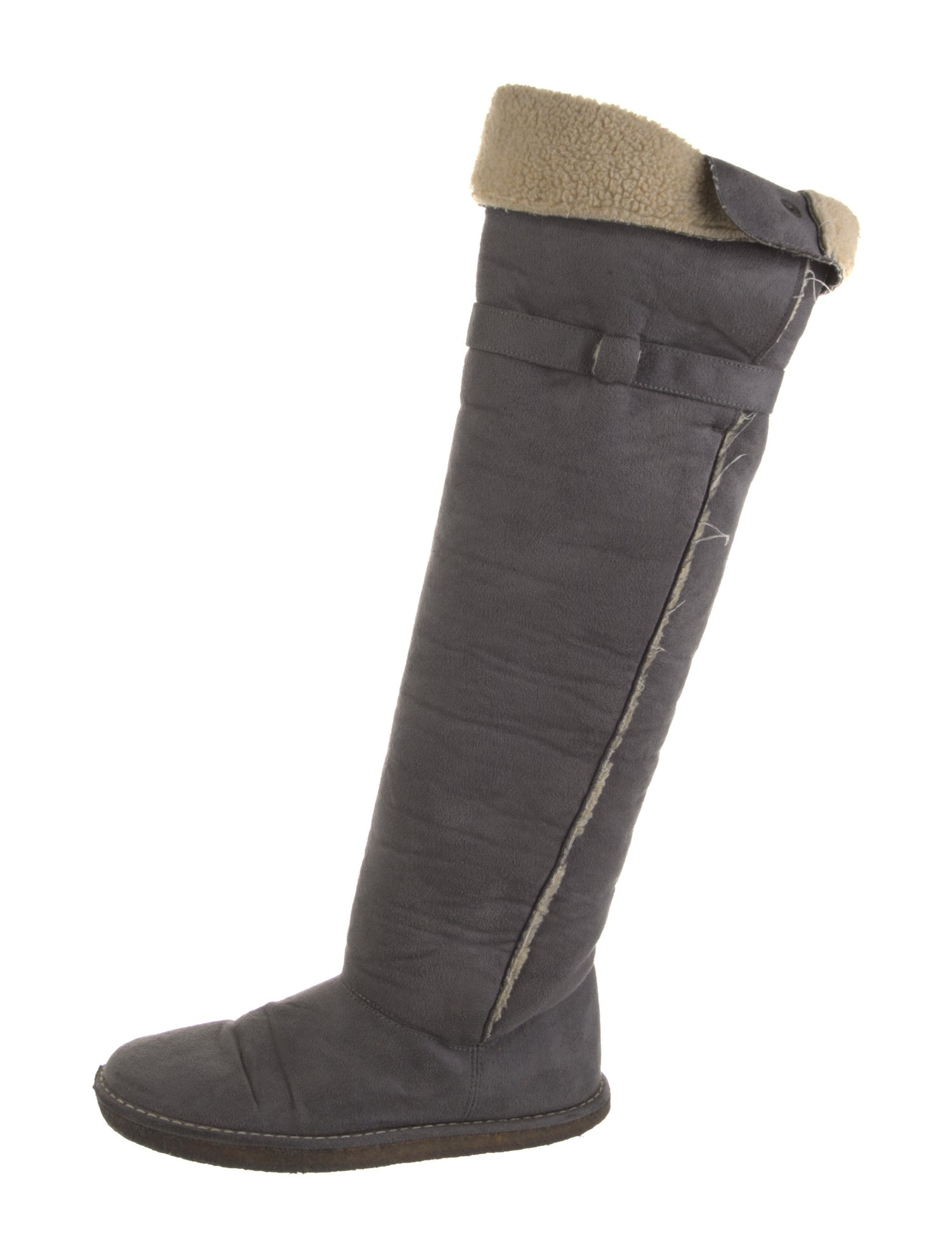 Stella McCartney Vegetarian Suede Faux Fur Trim Sock Boots