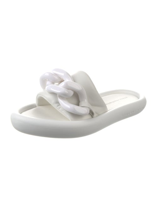 Stella McCartney Leather Chain-Link Accents Slides