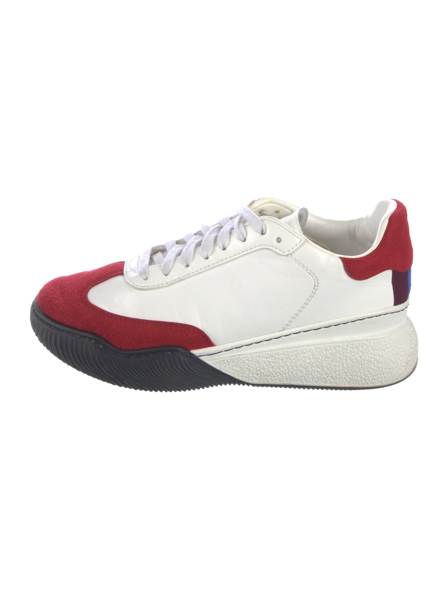 Stella McCartney Leather Colorblock Pattern Sneakers