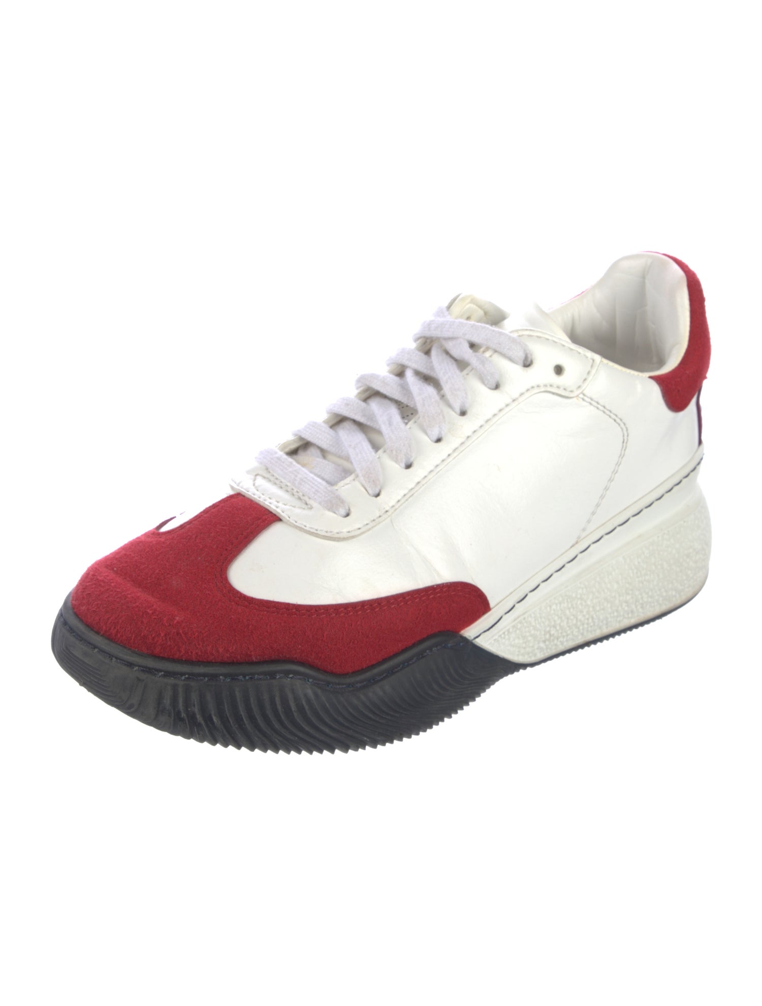 Stella McCartney Leather Colorblock Pattern Sneakers