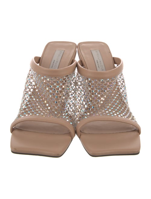 Stella McCartney Leather Mesh Accents Slides