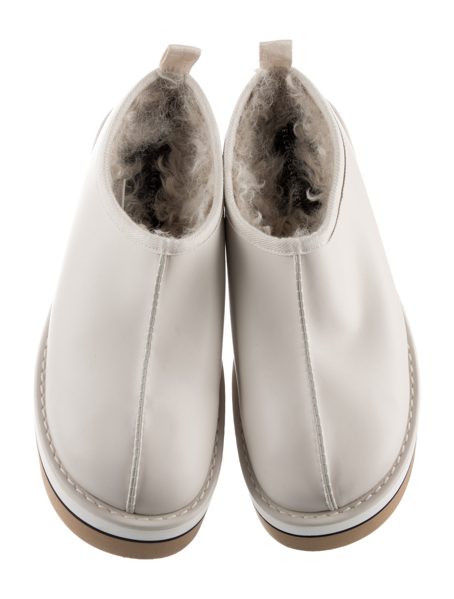 Stella McCartney Leather Fur Trim Oxfords