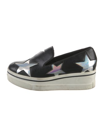 Stella McCartney Leather Printed Wedge Sneakers