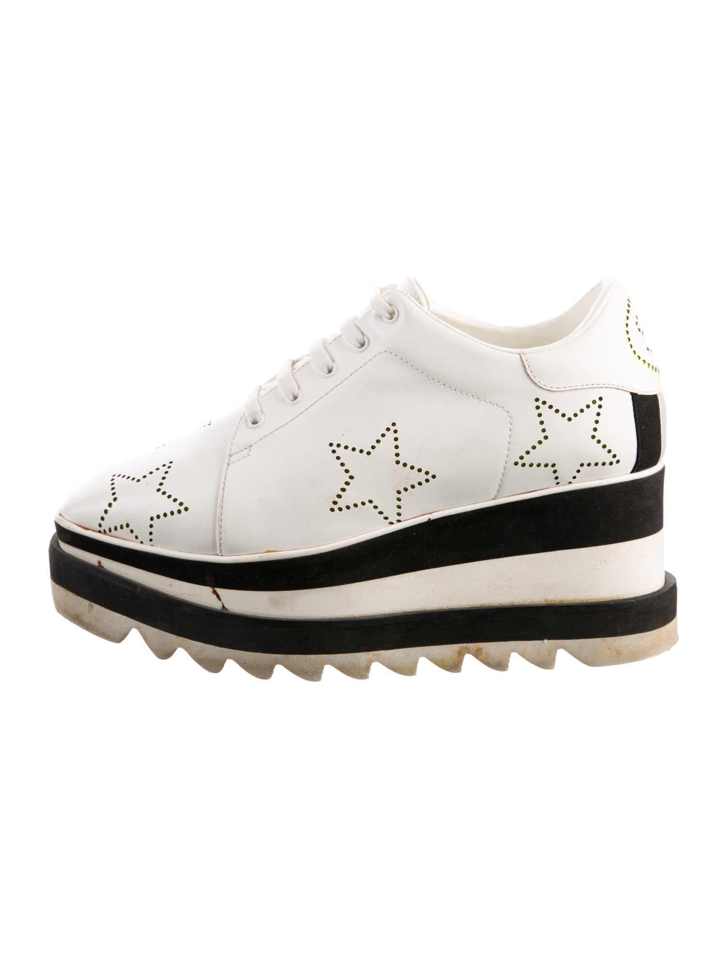 Stella McCartney Leather Printed Wedge Sneakers