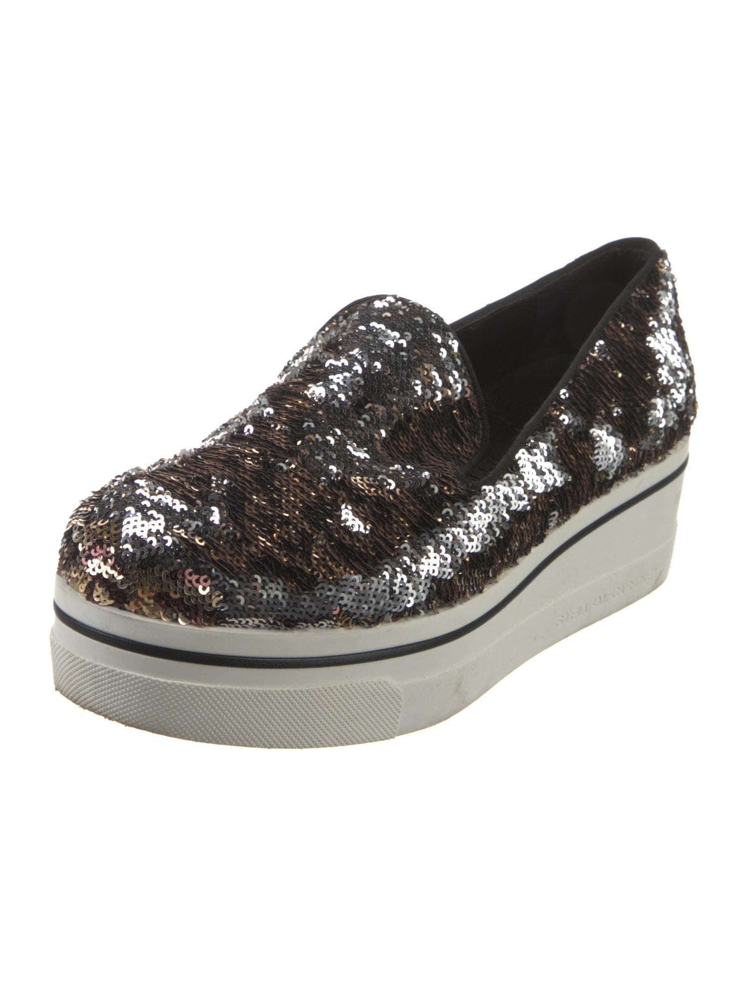 Stella McCartney Sequins Printed Wedge Sneakers