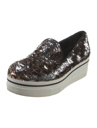 Stella McCartney Sequins Printed Wedge Sneakers
