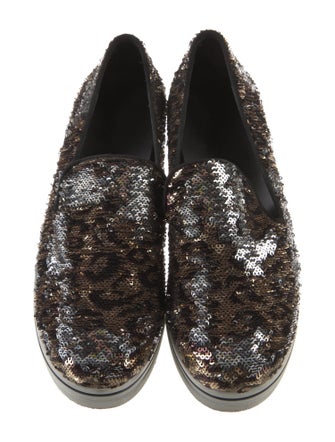 Stella McCartney Sequins Printed Wedge Sneakers